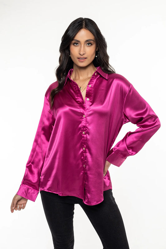 Blusa fucsia tipo camisera